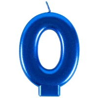1502-6104 Свеча -цифра "0" Синяя 8см/G