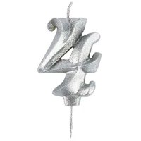 1502-6320 Свеча -цифра "4" витая серебро 5см