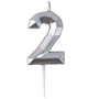 1502-6525 Свеча -цифра "2" Диамант Серебро 4,5см/V