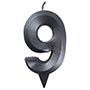 1502-6584 Свеча -цифра "9" Грань черный жемчуг 7см