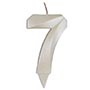 1502-6592 Свеча -цифра "7" Грань белый жемчуг 7см