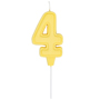 1502-6638 Свеча -цифра "4" Праздник желт паст 6см