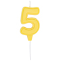 1502-6639 Свеча -цифра "5" Праздник желт паст 6см