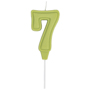 1502-6651 Свеча -цифра "7" Праздник зелен паст 6см