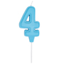 1502-6658 Свеча -цифра "4" Праздник голуб паст 6см