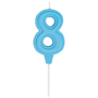1502-6662 Свеча -цифра "8" Праздник голуб паст 6см