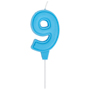 1502-6663 Свеча -цифра "9" Праздник голуб паст 6см