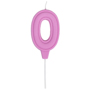 1502-6664 Свеча -цифра "0" Праздник розов паст 6см