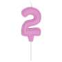 1502-6666 Свеча -цифра "2" Праздник розов паст 6см