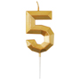 1502-6713 Свеча -цифра "5" Диамант Золото 4,5см/V
