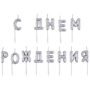 1502-6820 Свечи С ДНЕМ РОЖДЕНИЯ Возд шары сереброG
