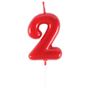 1502-6866 Свеча -цифра "2" Красная 4,5см/V