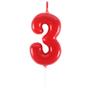 1502-6867 Свеча -цифра "3" Красная 4,5см/V