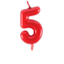 1502-6869 Свеча -цифра "5" Красная 4,5см/V