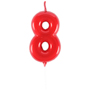 1502-6872 Свеча -цифра "8" Красная 4,5см/V