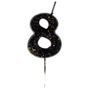 1502-6893 Свеча-цифра "8" Черные брызги 5,6см
