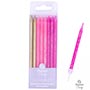 1502-6957 Свечи Розовый Микс блеск 7,5см 16шт/Q