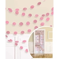 1505-1208 Гирлянда Круги Pink блеск 2,1м 6шт/A