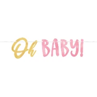 1505-2186 Гирлянда-буквы OH BABY фольг роз 3,7м/А