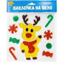 1507-1695 Наклейка гелев на окно Олень Рождеств/G