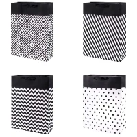1509-2388 Пакет бум Узор черно-белый 30х40см/G