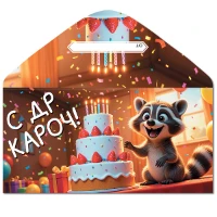 1509-2692 Конверт д/денег С ДР КАРОЧ Енот