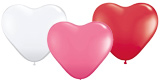 Одноцветные латексные шары в форме сердца